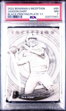2022-23 Bowman U Inception Jaxson Dart 1/1 RC Printing Plate Black PSA Giants RC
