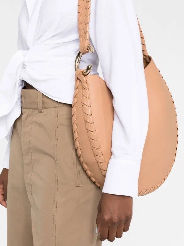 Chloe Mate Large Hobo Tote Bag Moon Leather Shoulder Tan Beige Designer $2900