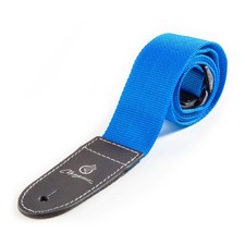 Magma Leathers 2" Soft-hand Polypropylene Guitar Strap Leather Ends Bright Blue
