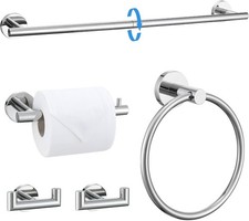 5-Piece Towel Bar Set Polished Chrome Bathroom Hardware Set Upgraded Towel Hooks