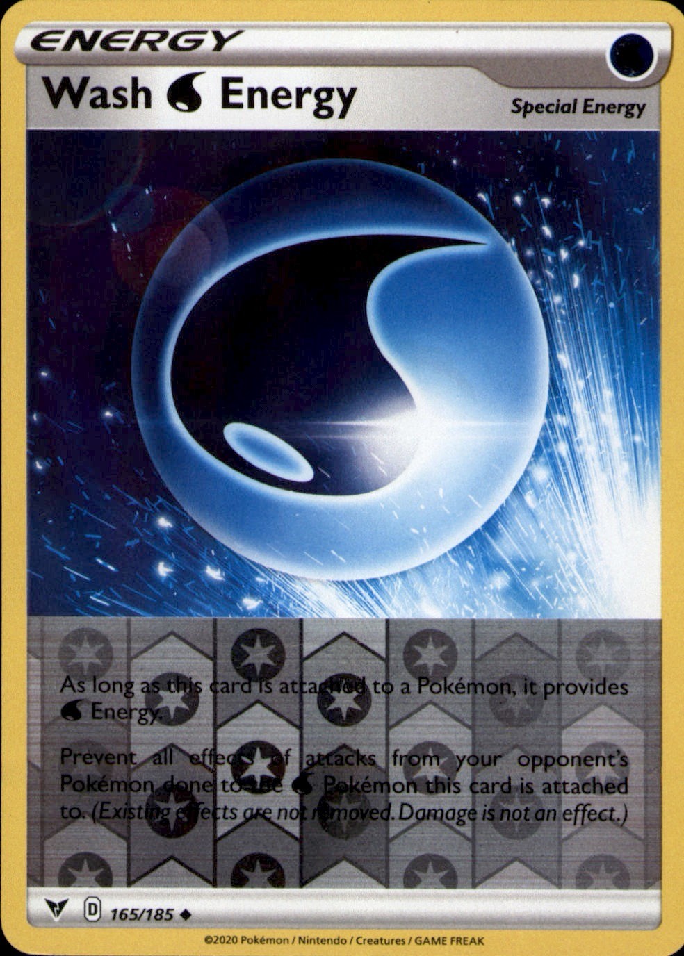Wash Water Energy 165/185 Uncommon Vivid Voltage Pokemon Reverse Holo Near Mint