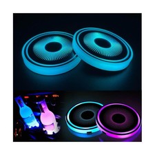 2PCS LED Car Cup Holder Lights, Light up Car Coasters for Cup Holders 7 Color...