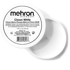 Mehron 16 Oz Full Coverage White Cream Face  Body Paint Clown Makeup Face Paint