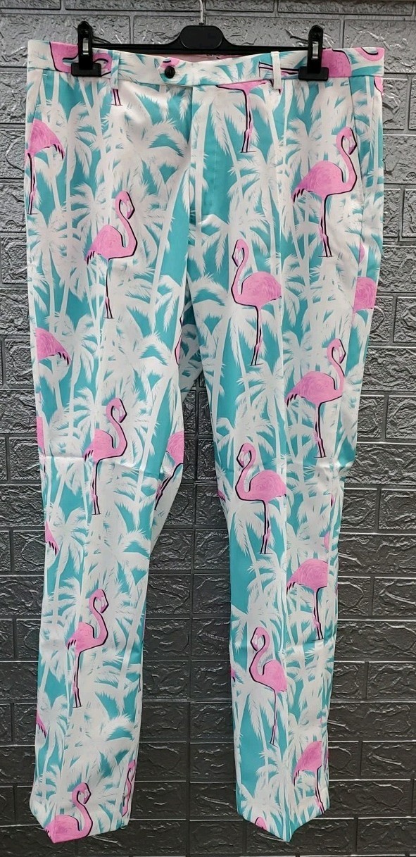 Nuevo Pantalón SHINESTY El Flamenco Tropical Estampado Flamenco Multicolor Talla 38X35