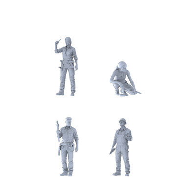 MRY-SFW 1/35/48/72/144 Modern Electrical Plumbing Maintenance Workers Pose Group