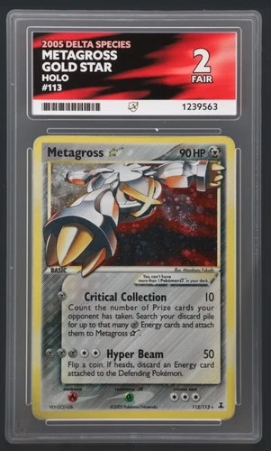 2005 POKEMON EX DELTA SPECIES GOLD STAR #113 METAGROSS-HOLO ACE 2