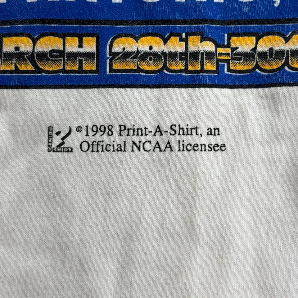 Camiseta gráfica Final Four 1998 vintage NCAA para hombre XL blanca hecha en EE. UU. Varsity Foto 3 de 4