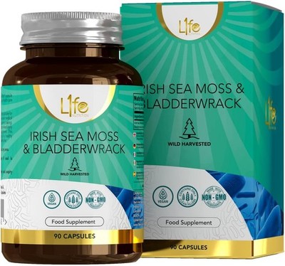 Sea Moss & Blasentang 1000mg   90 Kapseln   Natürliches Jod   Vegan   3 Monate