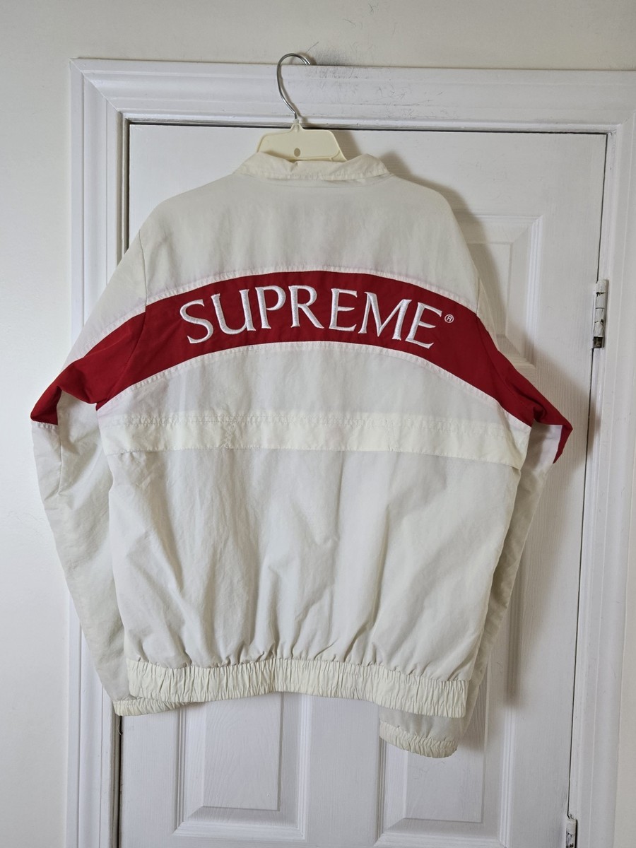 ジャケット・アウター Supreme 17aw arc logo track jacket white Supreme Arc Track Jacket FW17 White Men's Size XL Lightweight
