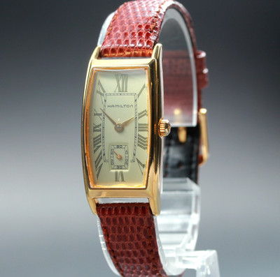 [N MINT] Vintage Hamilton 6256 18mm Small Second Tank Gold Quartz Women's Watch