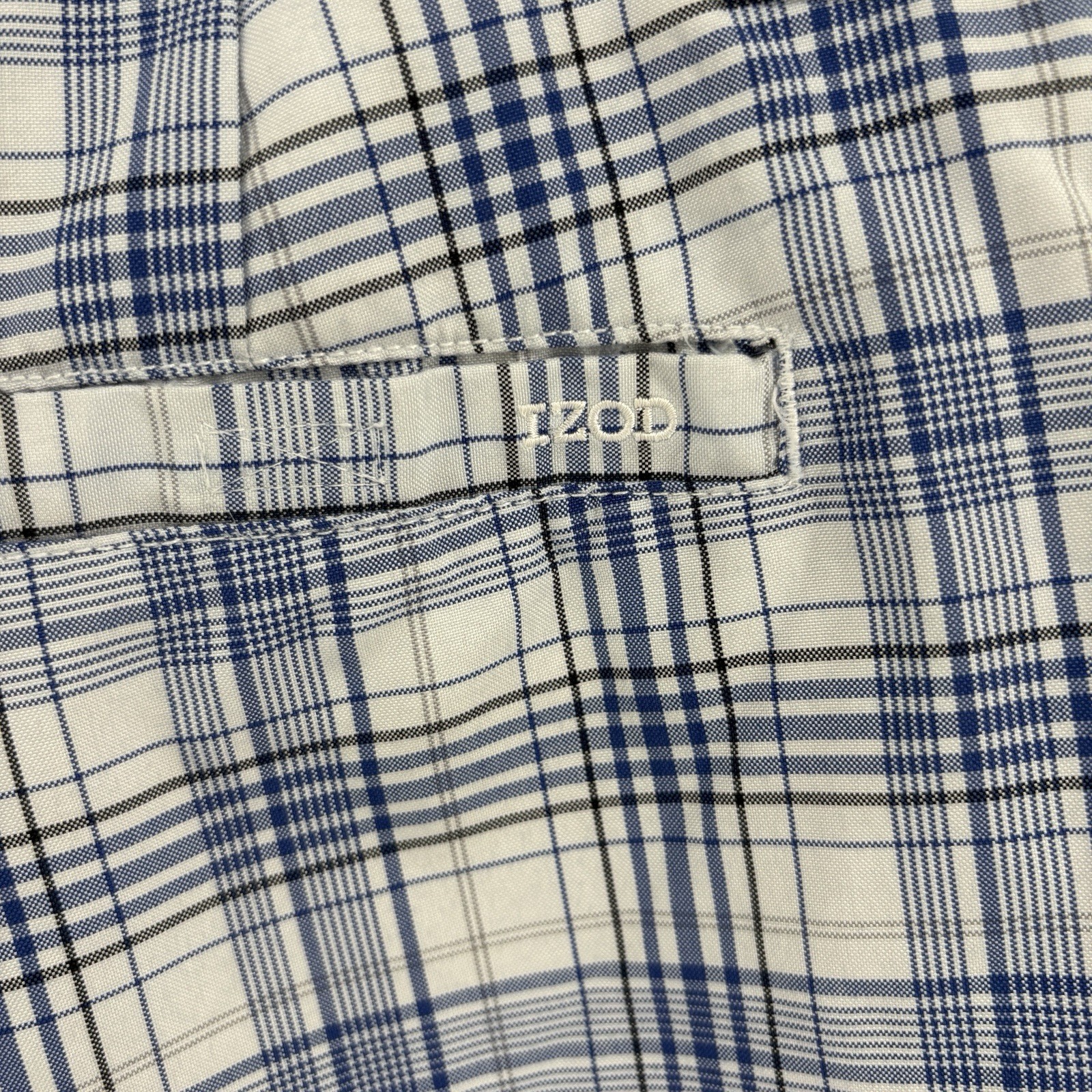 Izod PerformX Men's 36 Golf Shorts White Blue Plaid image 8