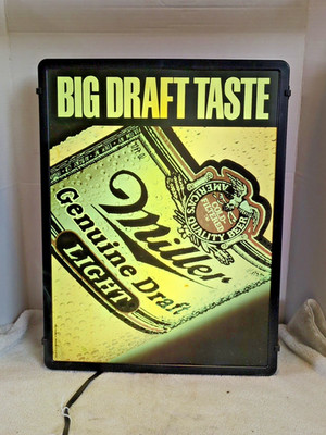 Vintage Miller Genuine Draft Light Lighted Sign 
