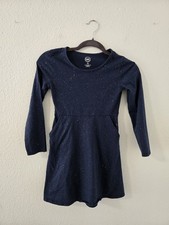 Wonder Nation Girls' Long Sleeve Sparkly Play Dress W/Pockets Sz M 7-8