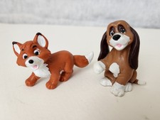 VTG Disney The Fox (Tod) and The Hound (Copper) Figurines- Bully W. Germany 1980