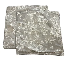 Italy Set/2*Ralph Lauren*ODEON Floral*Pillow Shams-EURO Silver-Gray/Gold