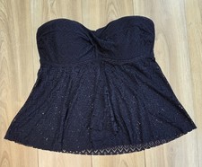 Kona Sol Lace Flyaway Tankini Top Womens Sz XL, Black, Padded, Lightweight