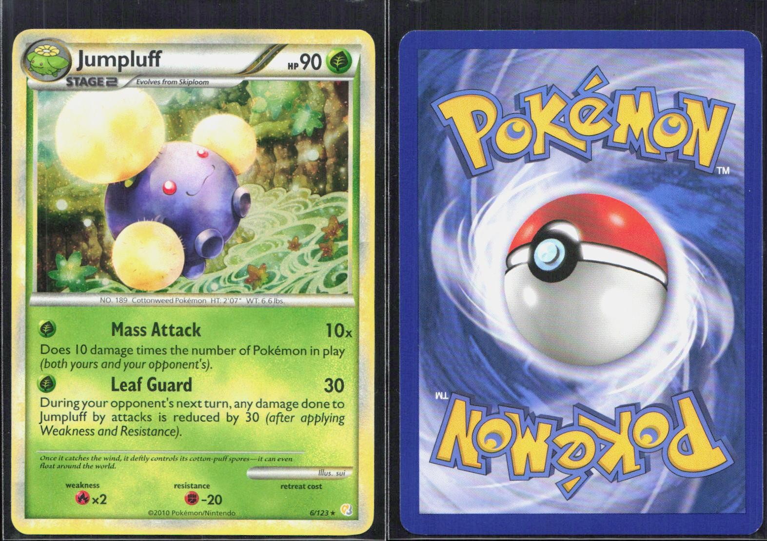 JUMPLUFF 6/123 HOLO R HEARTGOLD & SOULSILVER POKEMON HOLO NM/M