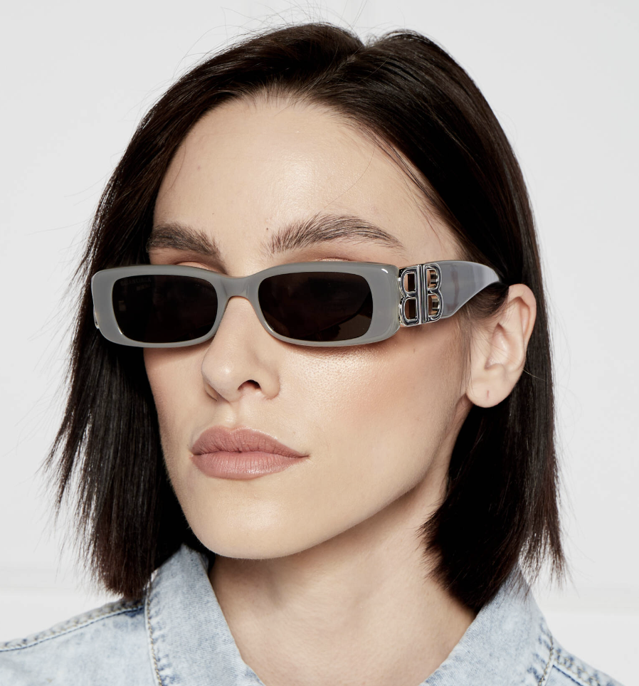 小物 BALENCIAGA SUN GLASS Mono Rectangle Sunglasses in Black | Balenciaga US