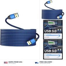 USB to USB Cable 25FT,Durable Braidedfor USB 3.0 Male to Male Type A to Type ...