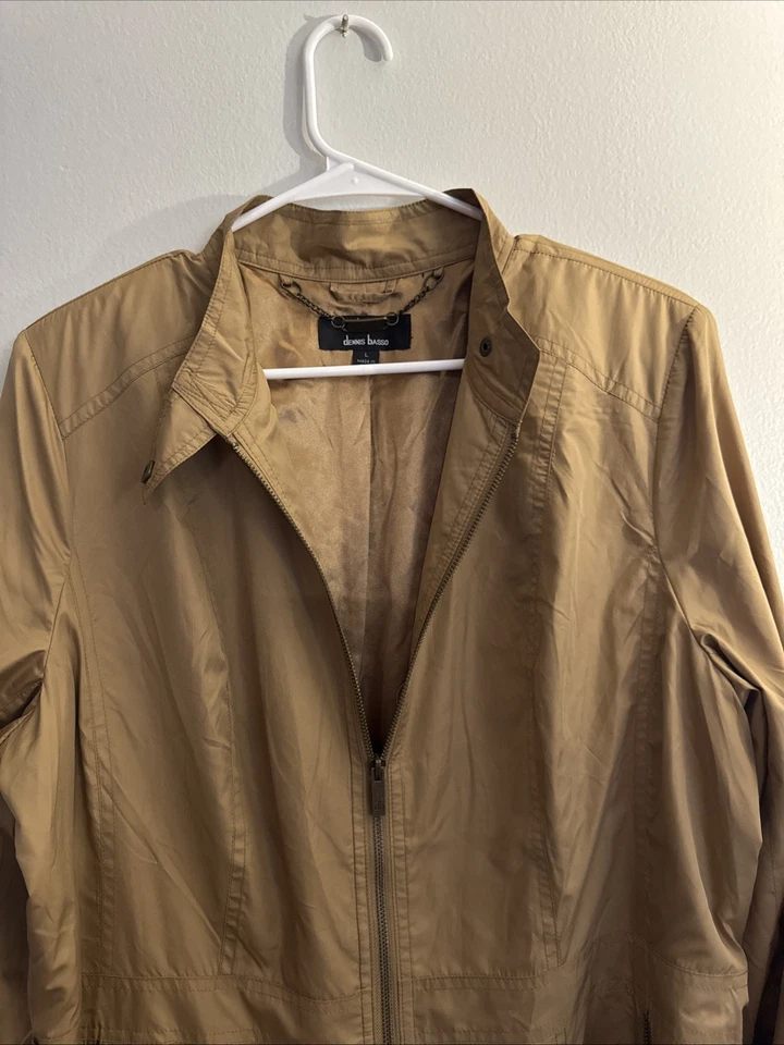 Chaqueta cortavientos Dennis by Dennis Basso color dorado tostado claro talla L Foto 3 de 4