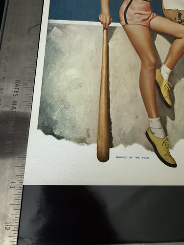 Vintage 1955 Pinup Art Print "Rookie of the Year" by Edward D'Ancona - Picture 2 of 3