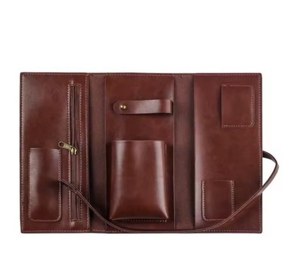 Elegant Brown Faux Leather Pipe, Tobacco & Accessories Envelope