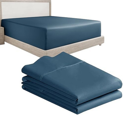 3-Piece Bundle - Fitted Sheet with 2 Pillowcases, 400 Thread Count 100% Cotton S