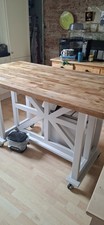 Kitchen Island Oak Wood Table Top Unit