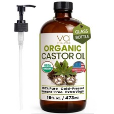 VITAL AFFAIR Pure Castor Oil Organic Cold Pressed 16 Fl Oz Pack of 1 , clear