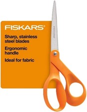 Fiskars 8" Original Orange-Handled Stainless Steel Scissors, Ergonomic and Keeps