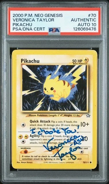 2000 Pokemon Neo Genesis Pikachu #70 Veronica Taylor Signed Card PSA/DNA 10 Auto - Image 3 of 4