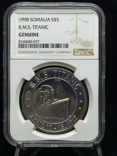 1998 Somalia S$5 R.M.S Titanic Genuine NGC Graded