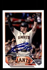 Signed Baseball Card Auto Bryce Johnson 2023 Topps #571 San Francisco Giants