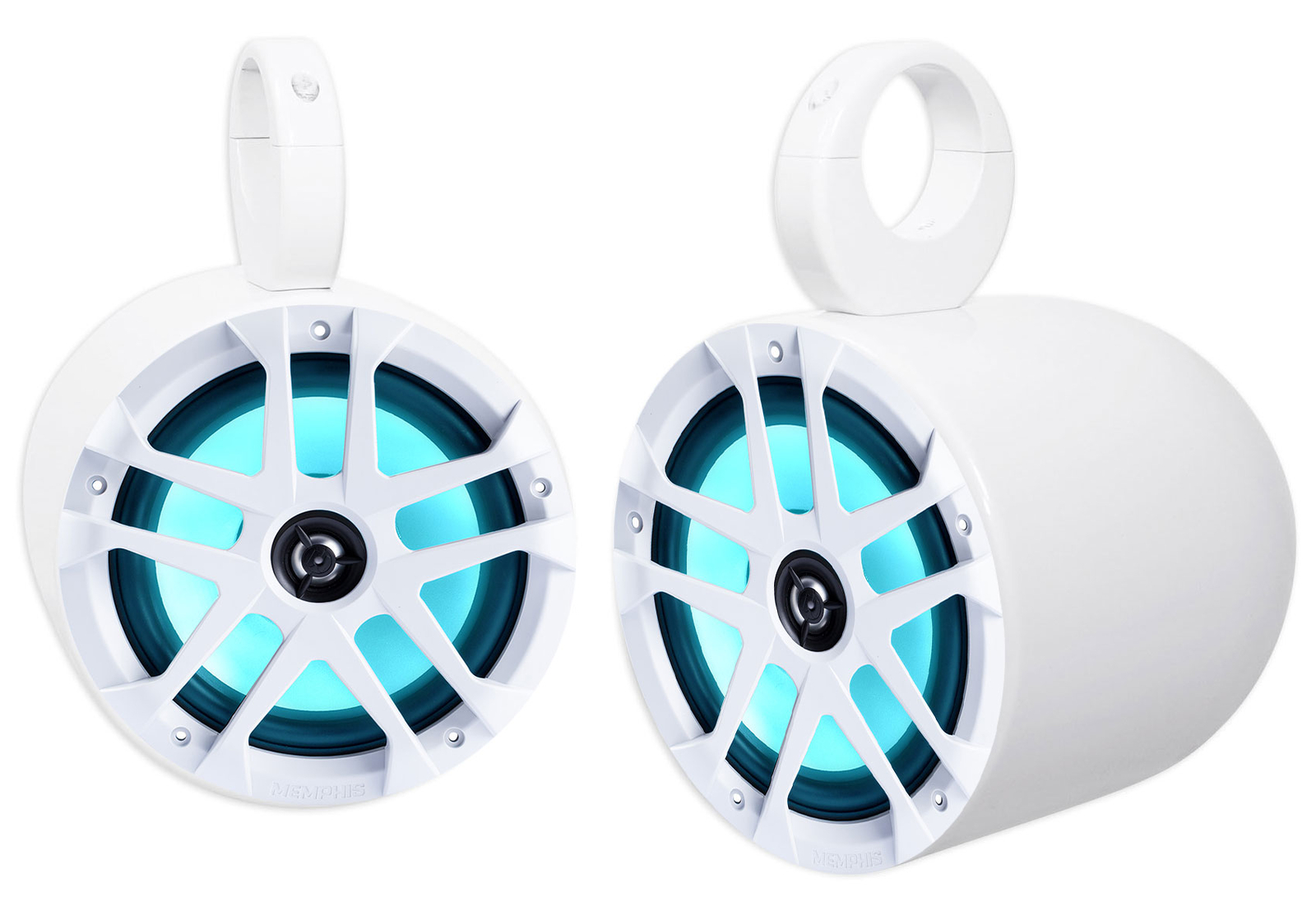 2) Memphis Audio MXA80L 120 Вт, 8 динамиков для морской лодки, белая башня для вейкборда, со светодиодной подсветкой