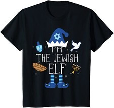 Happy Hanukkah Jewish Elf Family Group Christmas Gift Youth Unisex T-shirt