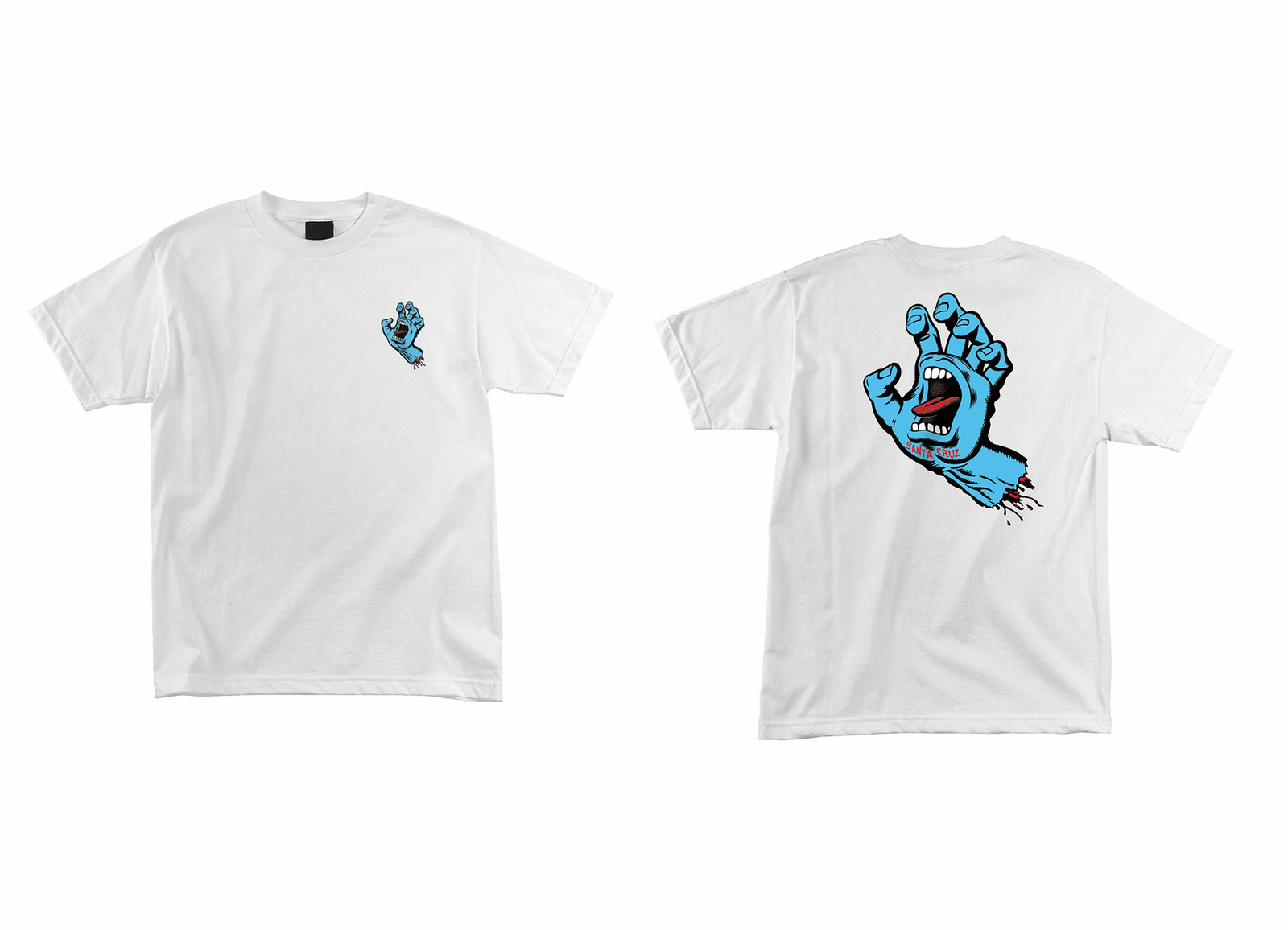 Santa Cruz Skateboard Shirt Screaming Hand White