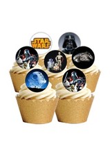 Cake Toppers Classic Star Wars 24 Pre-Cut Edible Wafer Paper Decorations