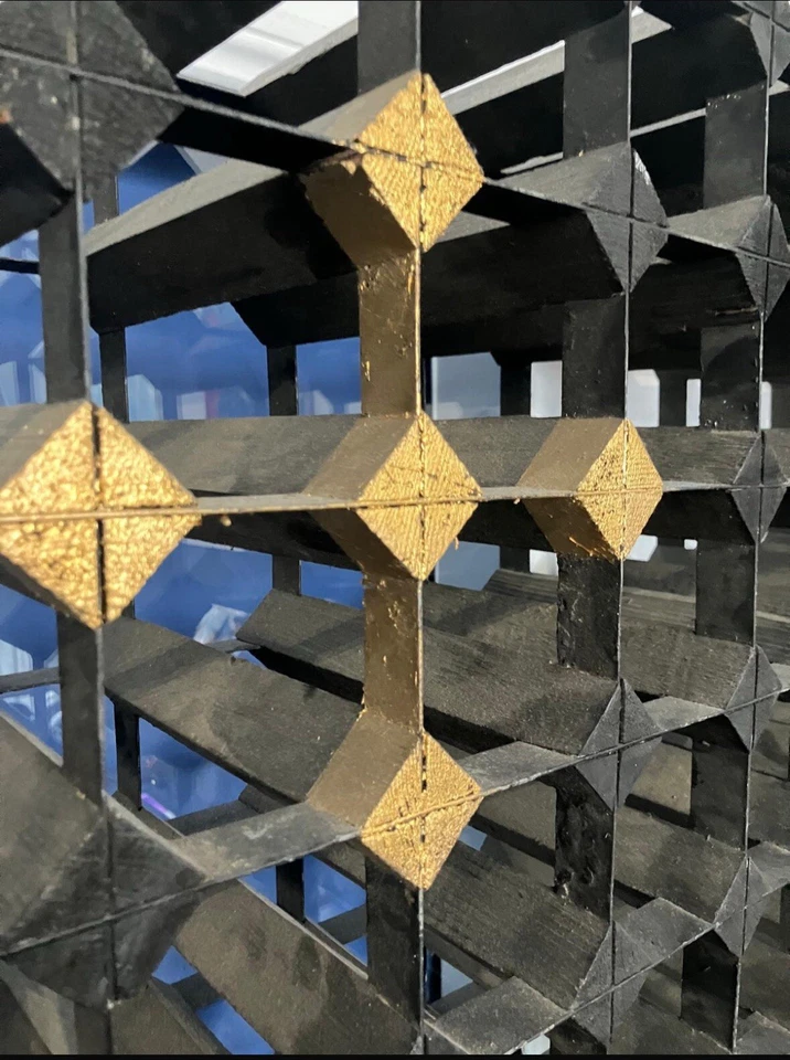 Antique Barthes-Roberts Ltd 144 Bottle Wine Rack Pine and Metal - Image 4 of 4