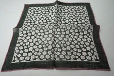 Isaia Forest Green Pink Floral Hand Rolled 100 Linen Pocket Square Italy NEW