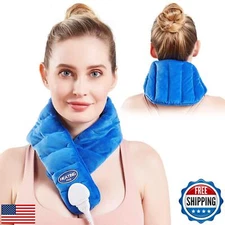 JOBYNA Neck Heating Pad, Hands-Free Electric Heated Neck Wrap for Neck Pain R