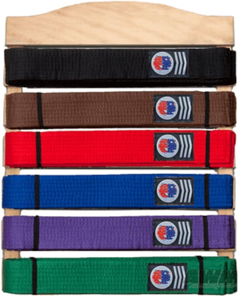 Karate Taekwondo Belt Display Wooden Wall Rack Holds 6 Belts