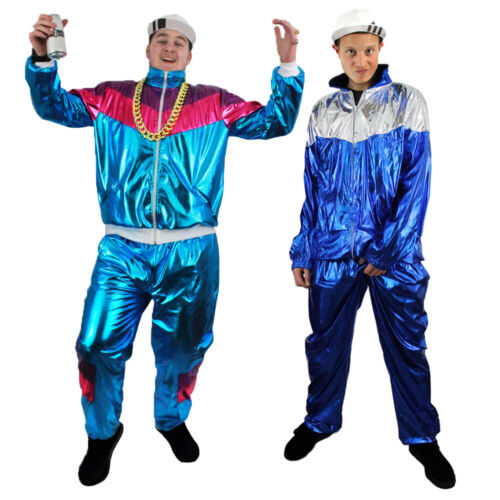 ADULTS TRACKSUIT 80S 90S COSTUME SHELL SUIT CHAV SCOUSER STAG DO FANCY DRESS - Afbeelding 1 van 3