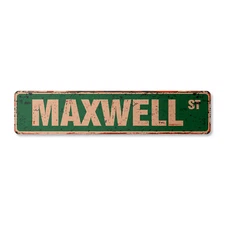 MAXWELL Vintage Street Sign Childrens Name Room Metal Sign