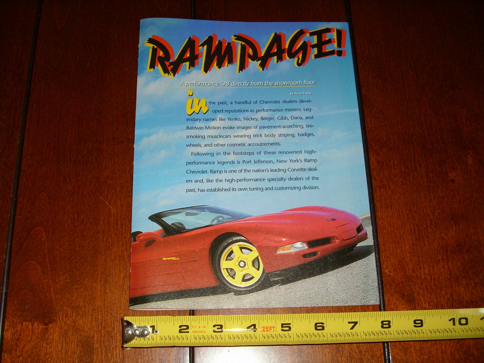 1998 RAMP CHEVROLET CORVETTE RAMPAGE PORT JEFFERSON NY ORIGINAL