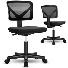 Mesh Office Chair Padded Seat Height Adjustable Desk Chairs Mid-Back Swivel