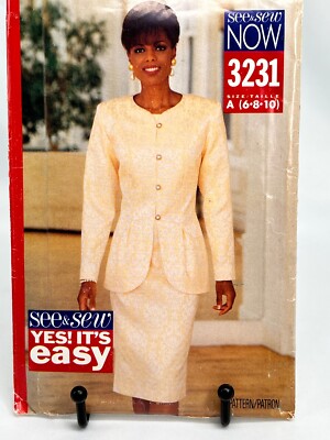 Vintage 1993 Butterick See & Sew Misses Jacket & Dress Sz 6-8-10 UNCUT