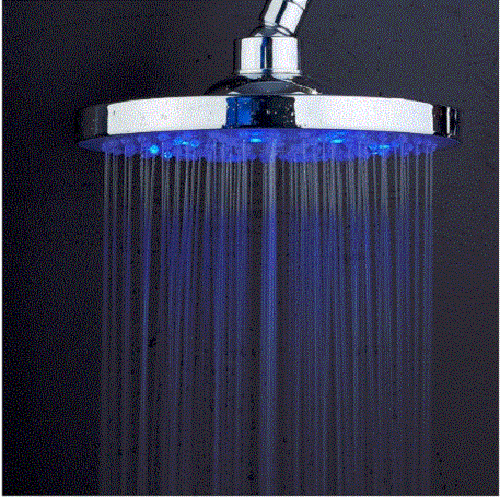 RGB LED Automatic Light Stainless Shower Head Bathroom Rainfall Polished Shower - Picture 4 of 5
