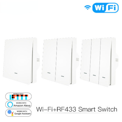 WiFi Smart Wall Light Switch Push Button Transmitter Smart life Tuya App Remote 
