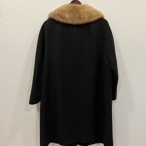 Vintage Eaton Wool Coat Fur Collar (XXL) Black Excellent Condition - Picture 6 of 11