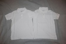 Boys 2 LOT S/S WHITE JERSEY POLO SHIRT School Uniform DRESSY Casual XXL / 18